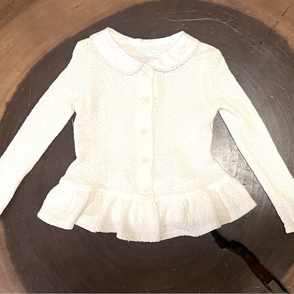 Persnickety Toddler Girls 5T Off White Girls Cardigan